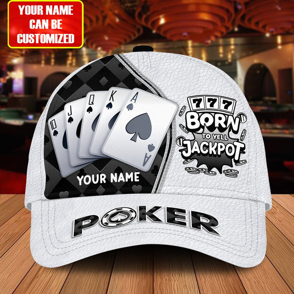 Frenzidea Personalized Name Poker Jackpot Classic Cap