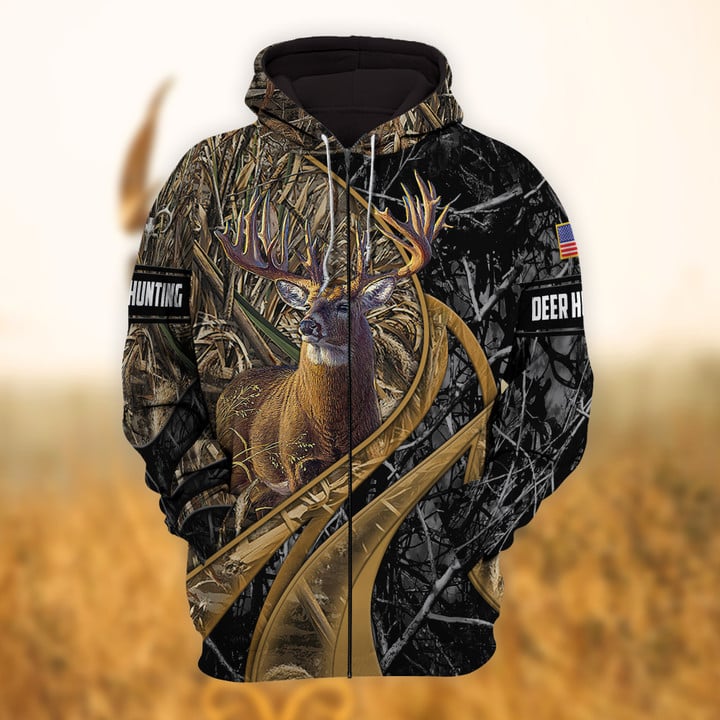 Frenzidea Personalized Name Hunting Hoodie & Zip Hoodie Multicolor