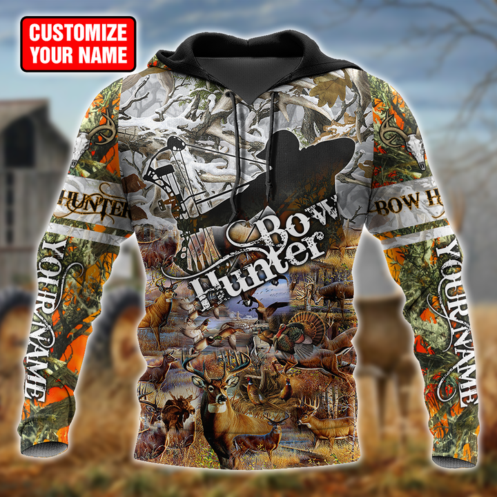 frenzidea Personalized Name Deer Hunting Bow Hunter 3D Shirts