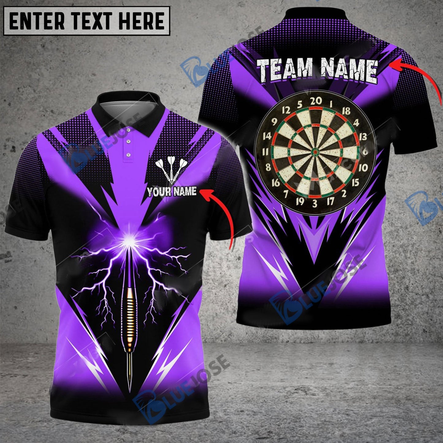 Frenzidea Darts Shocking Arrow Personalized Name, Team Name 3D Shirt (4 Colors)