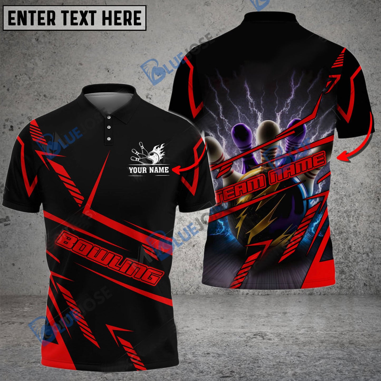 frenzidea Bowling And Pins Cyber Thundering Customized Name 3D Shirt (4 Colors)