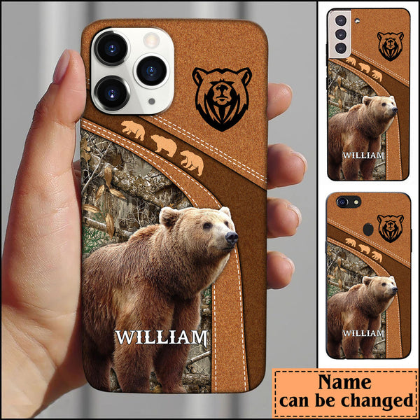 frenzidea Brown Bear Hunting Personalized Name Phone Case