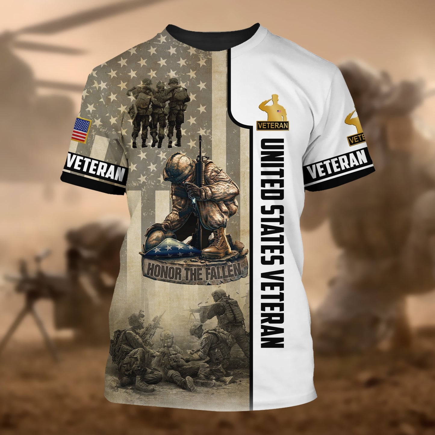 Frenzidea Premium U.S Multiple Service Veteran Polo Shirt