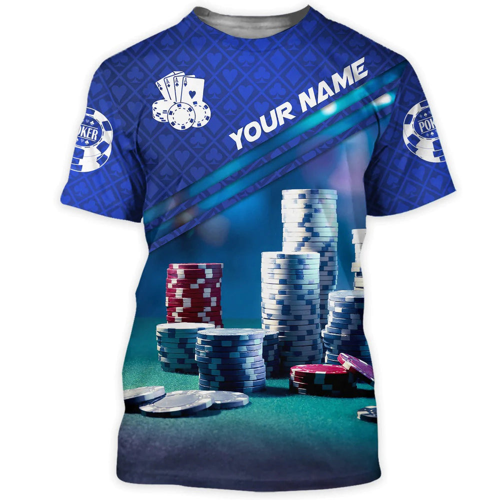 Frenzidea Personalized 3D Blue Poker Shirt