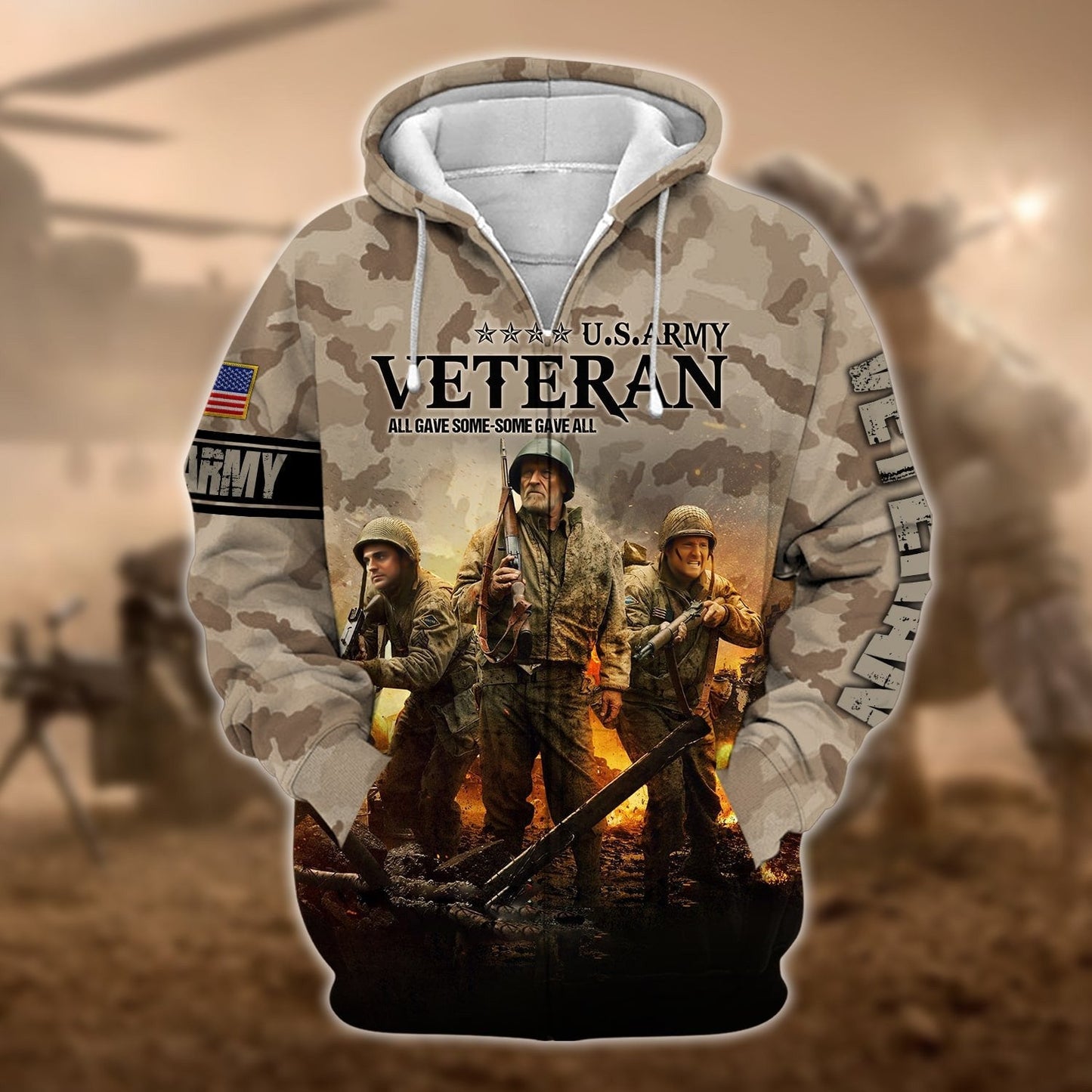 Frenzidea Premium U.S. Army Veteran Zip Hoodie