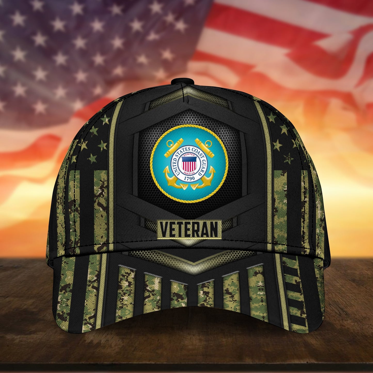 BlueJose Premium Camo Soldiers Multiservice U.S Veteran Cap NPVC070701