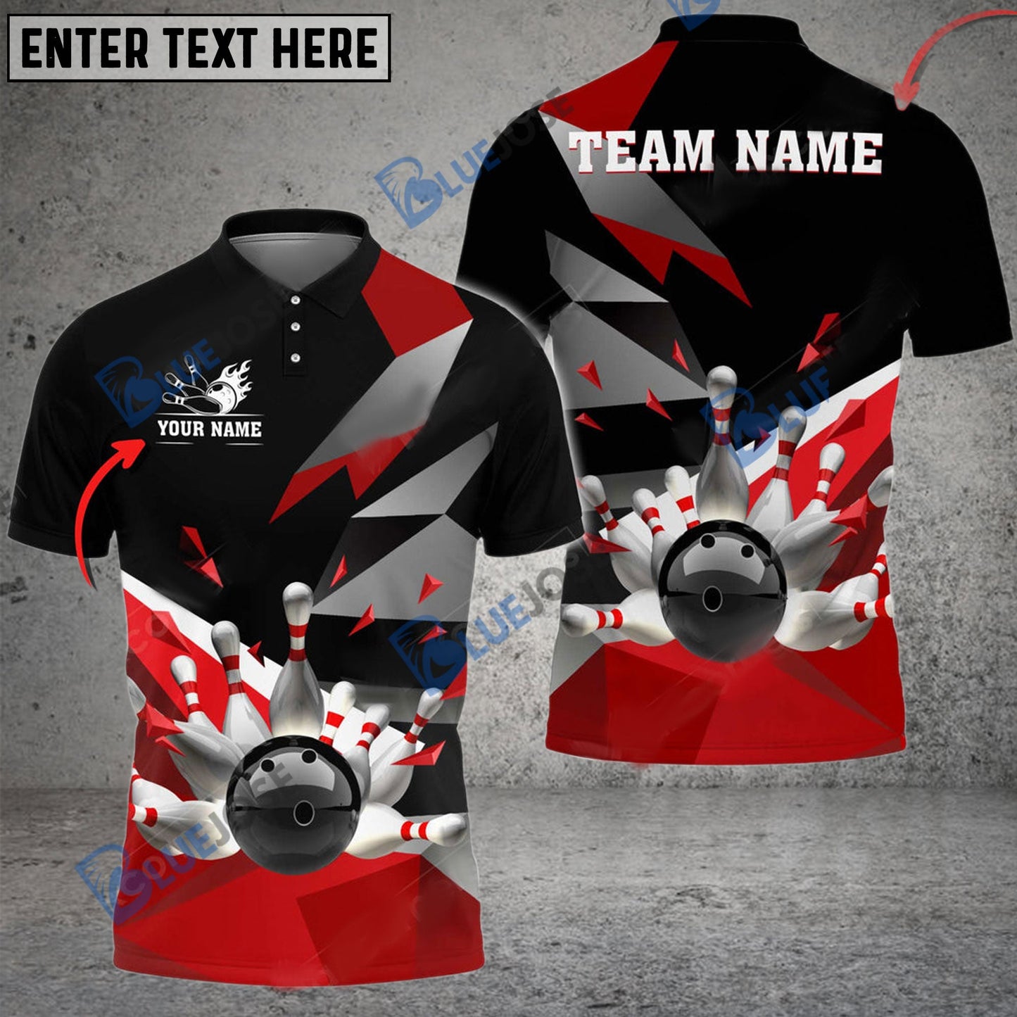 frenzidea Bowling And Pins Broken Reality Customized Name 3D Shirt (4 Colors)