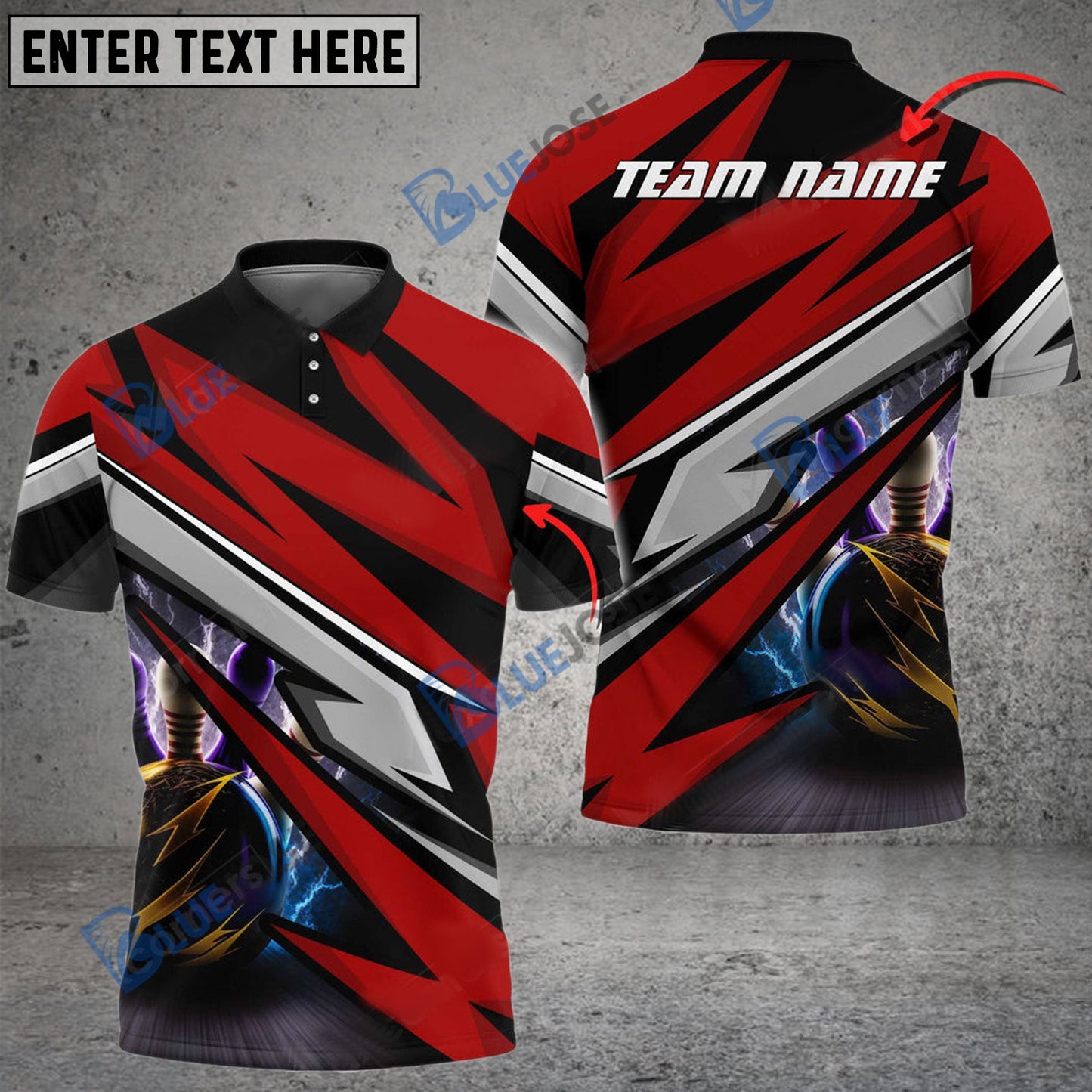 frenzidea Bowling And Pins Lightning McKing Customized Name 3D Shirt (4 Colors)