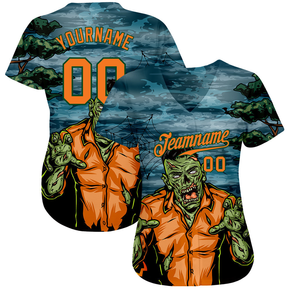 Frenzidea Custom 3D Pattern Halloween Trick Treat Horror Night Baseball Jersey