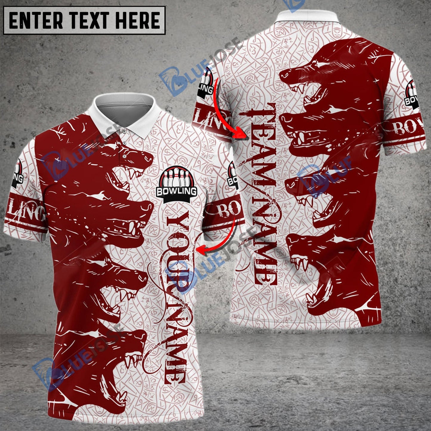 frenzidea Bowling And Pins Wolf Customized Name 3D Shirt (4 Colors)
