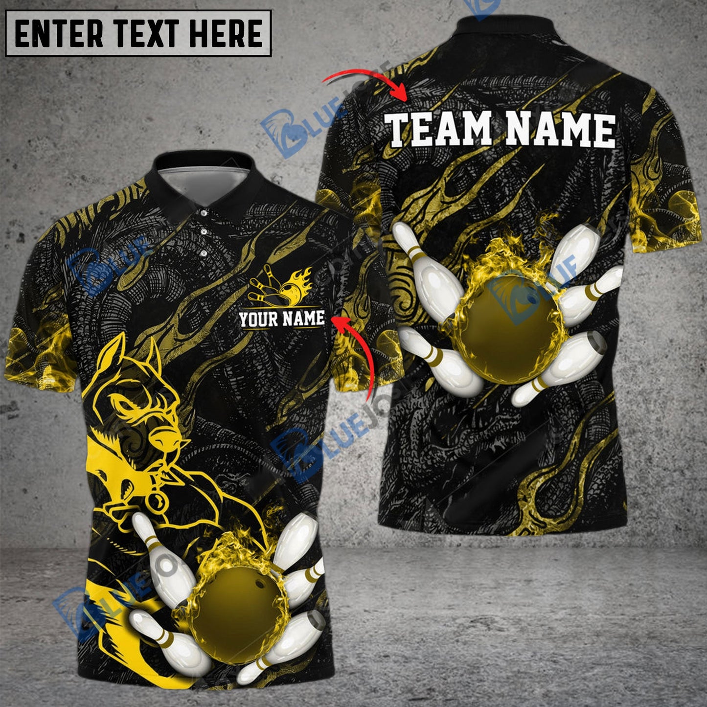 frenzidea Bowling And Pins Pitbull The Guardian Customized Name 3D Shirt (4 Colors)