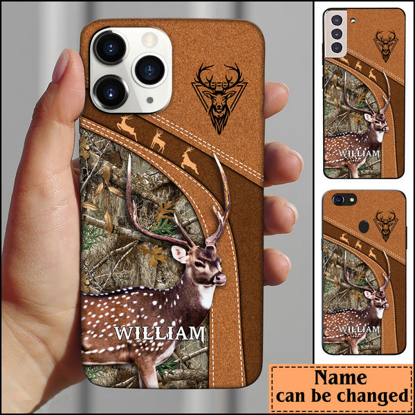 Frenzidea Leather Pattern Personalized Chital Deer Phone Case