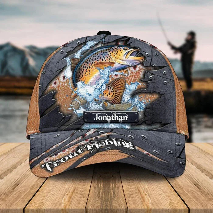 Frenzidea Personalized Trout Fishing O&G Cap