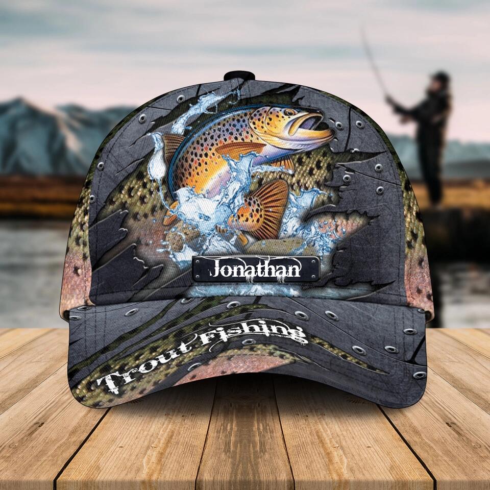 Frenzidea Personalized Trout Fishing G&G Cap