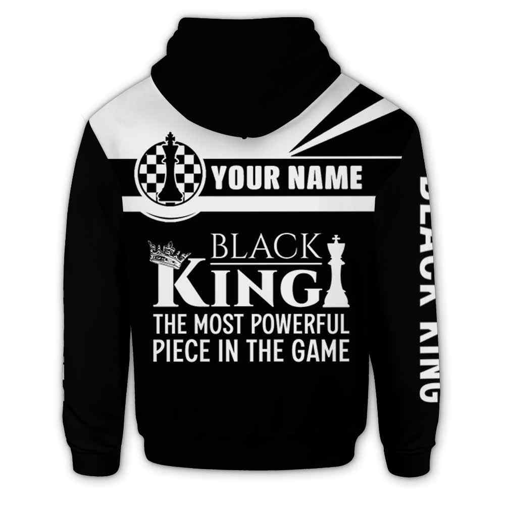 Frenzidea Chess Black King Powerful Custom Name 3D Hoodie