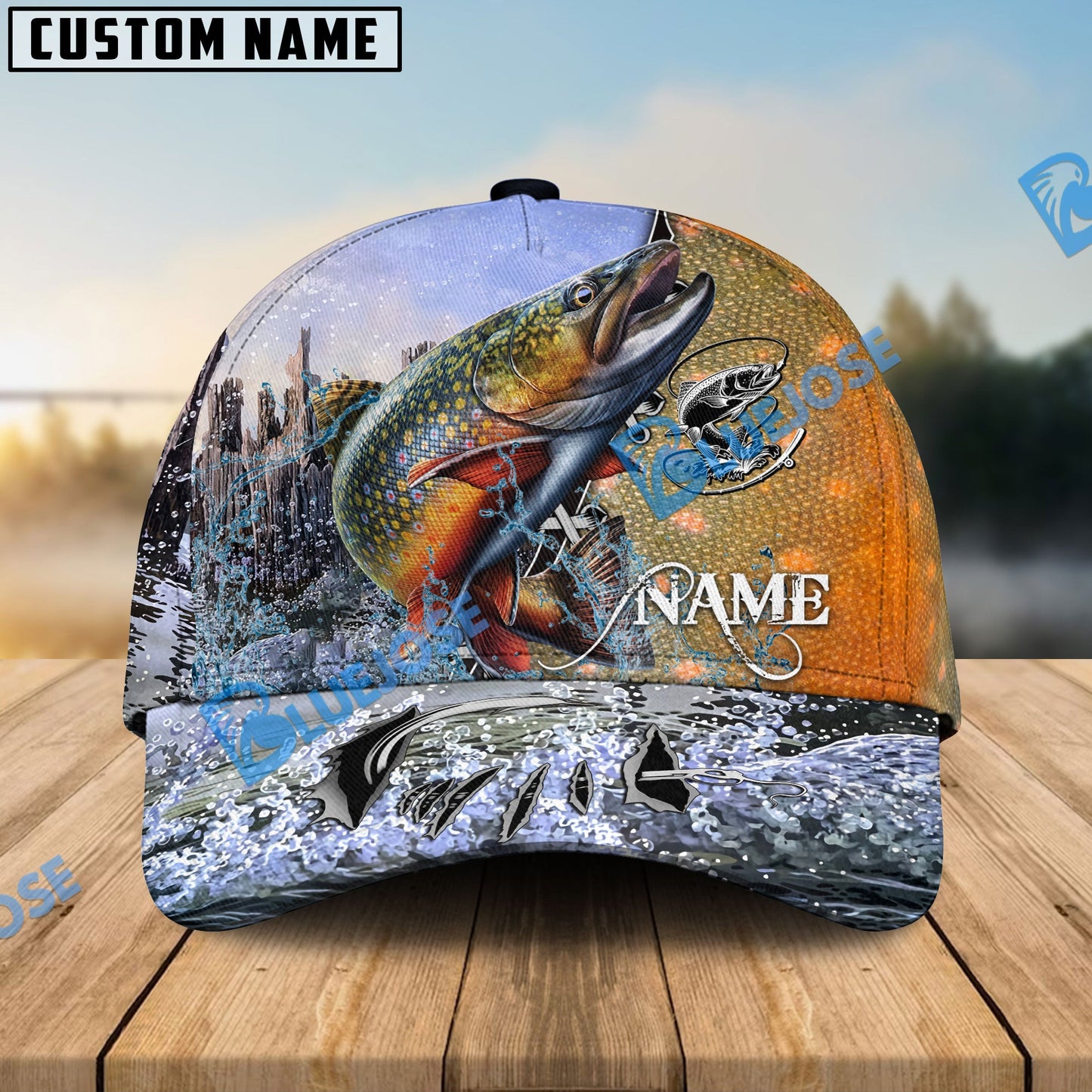 Frenzidea Personalized Clear Water Skin Trout Fishing Classic Cap