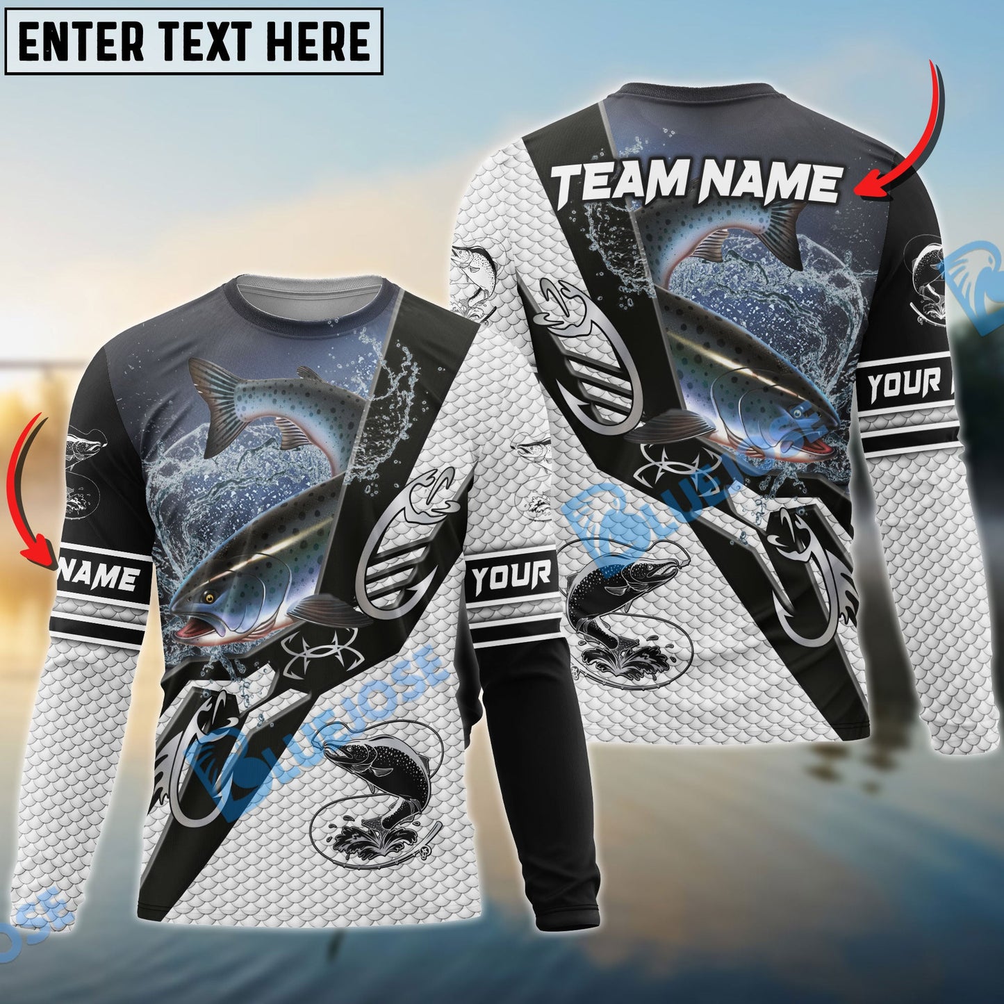 Frenzidea Salmon Fishing Target Locked Custom Name & Team Name 3D Shirts