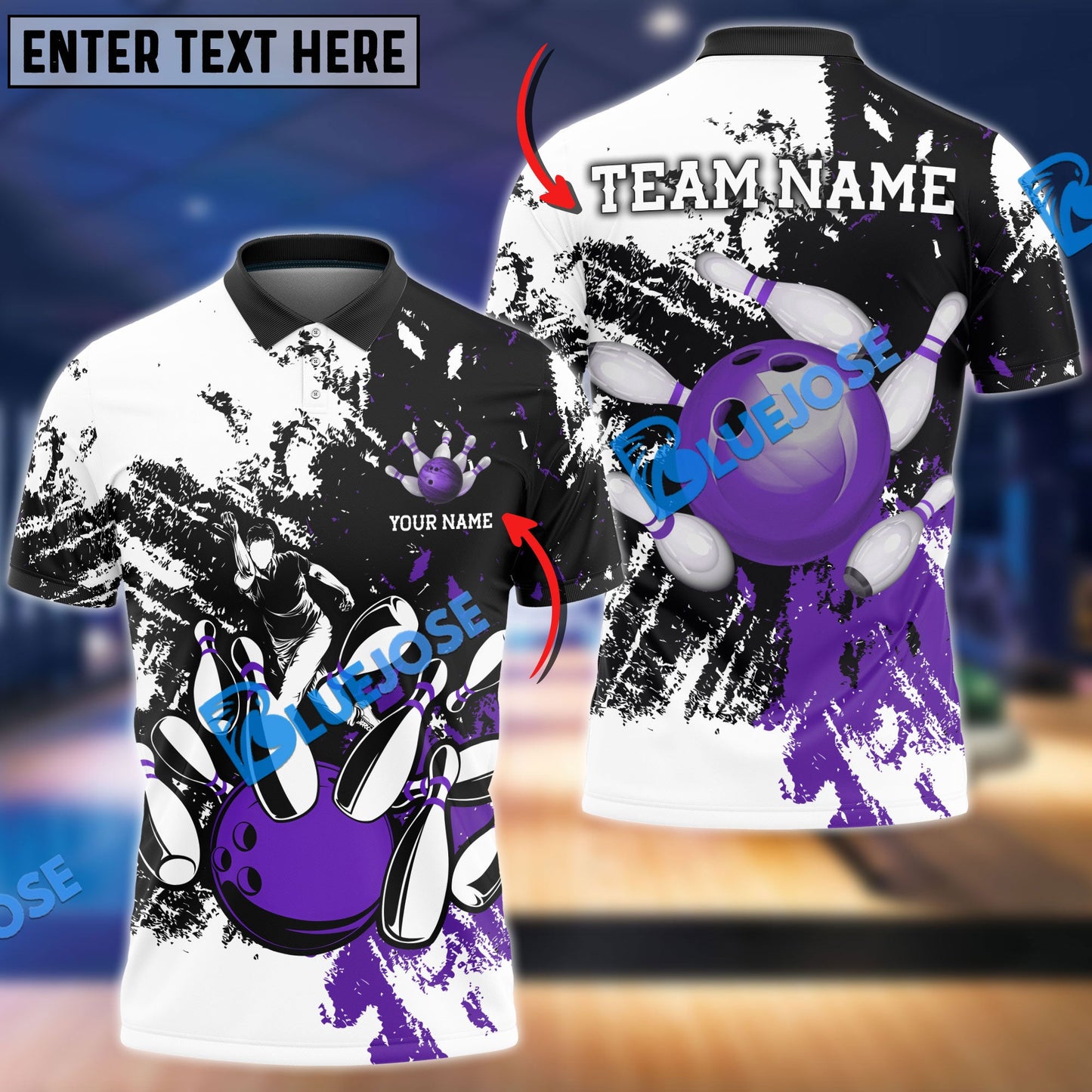 Frenzidea Bowling And Pins Grunge Retro Player Customized Name 3D Shirt (4 Colors)