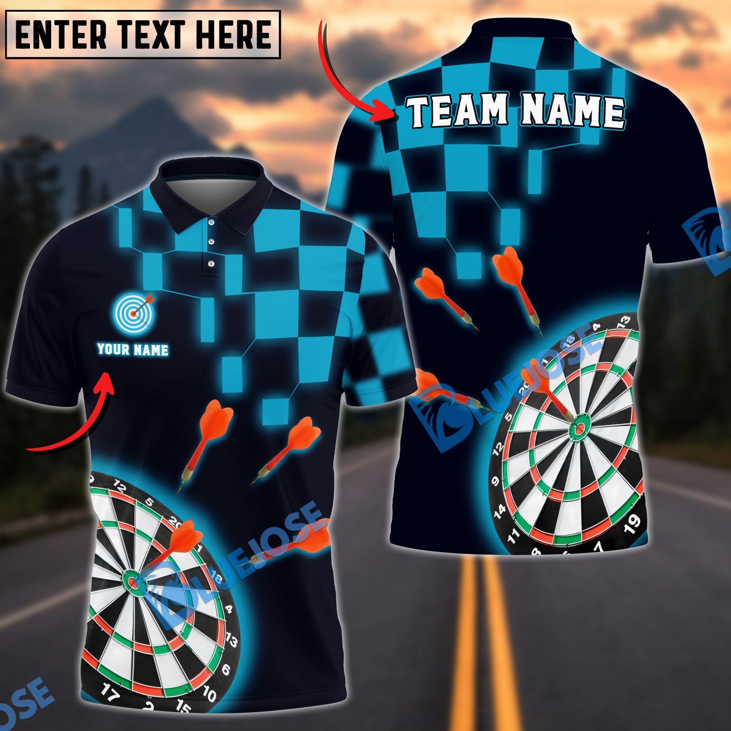 Frenzidea Darts Checkerboard Personalized Shirt