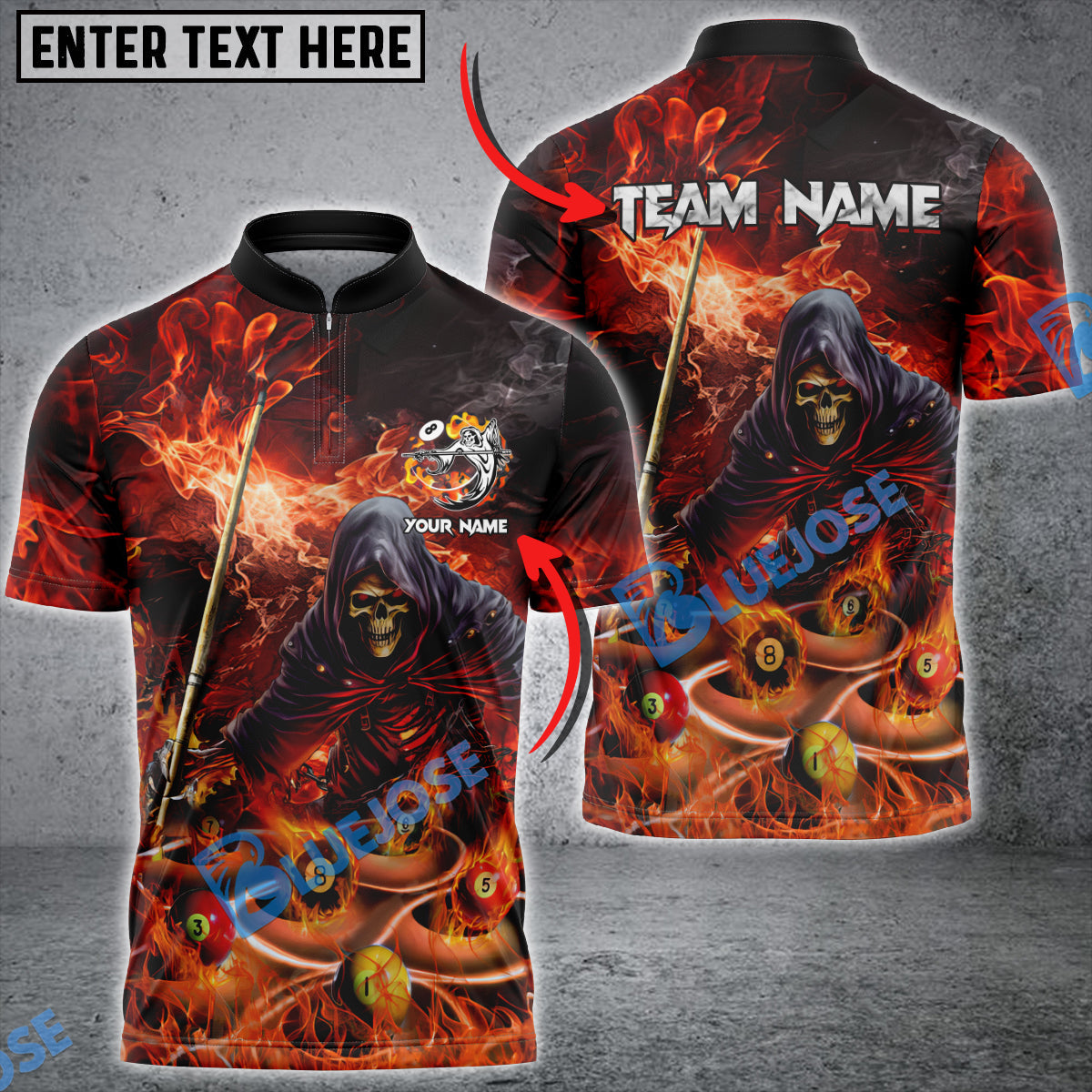 Frenzidea Billiards Lord Of Hell Personalized Name, Team Name Unisex Shirt ( 4 Colors )