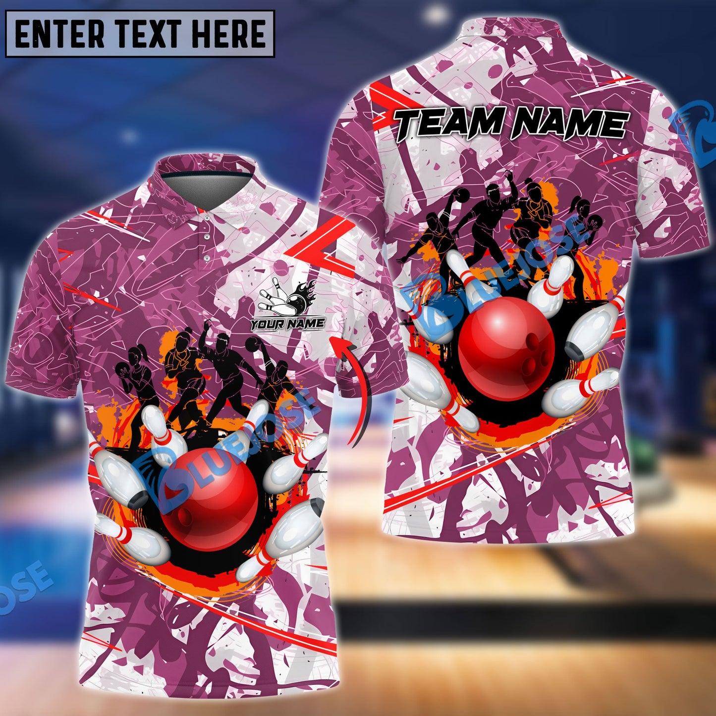 Frenzidea Bowling And Pins Around The World Customized Name 3D Shirt (4 Colors)