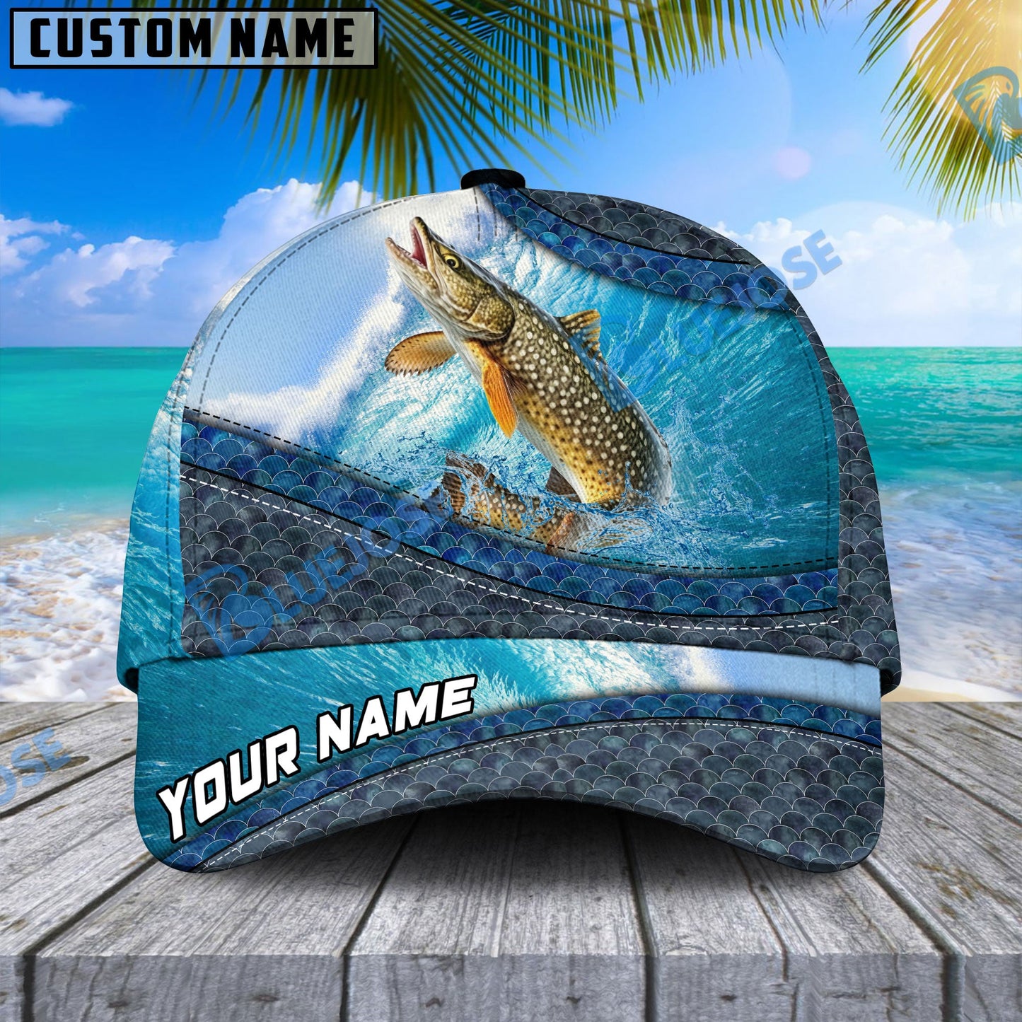 Frenzidea Magic Pike Fishing Personalized Cap