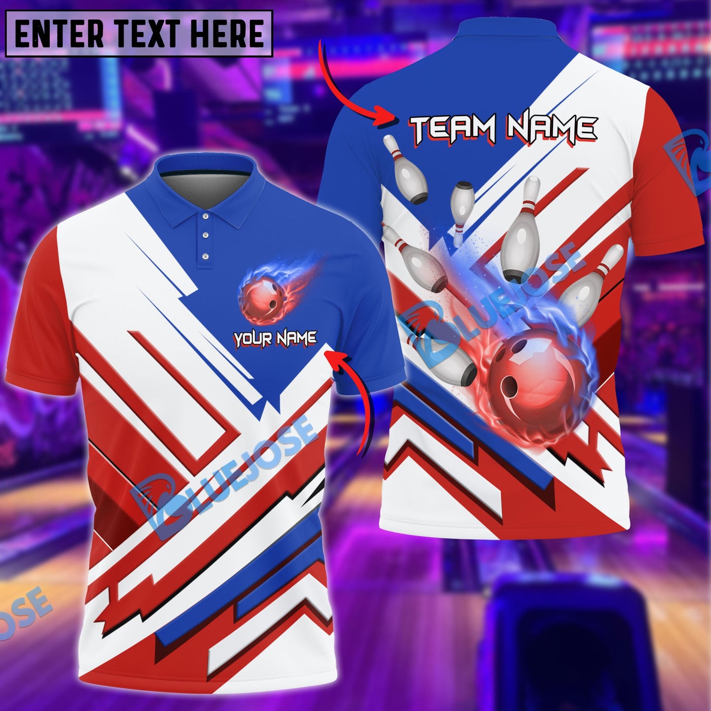 Frenzidea Bowling And Pins The Twinside Flame Customized Name 3D Shirt (4 Colors)