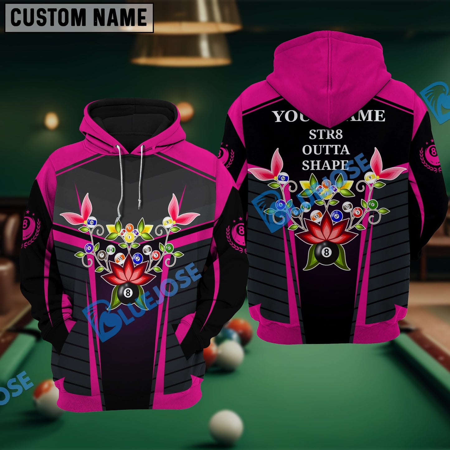 Frenzidea Billiards Str8 Outta Shape Personalized Shirt