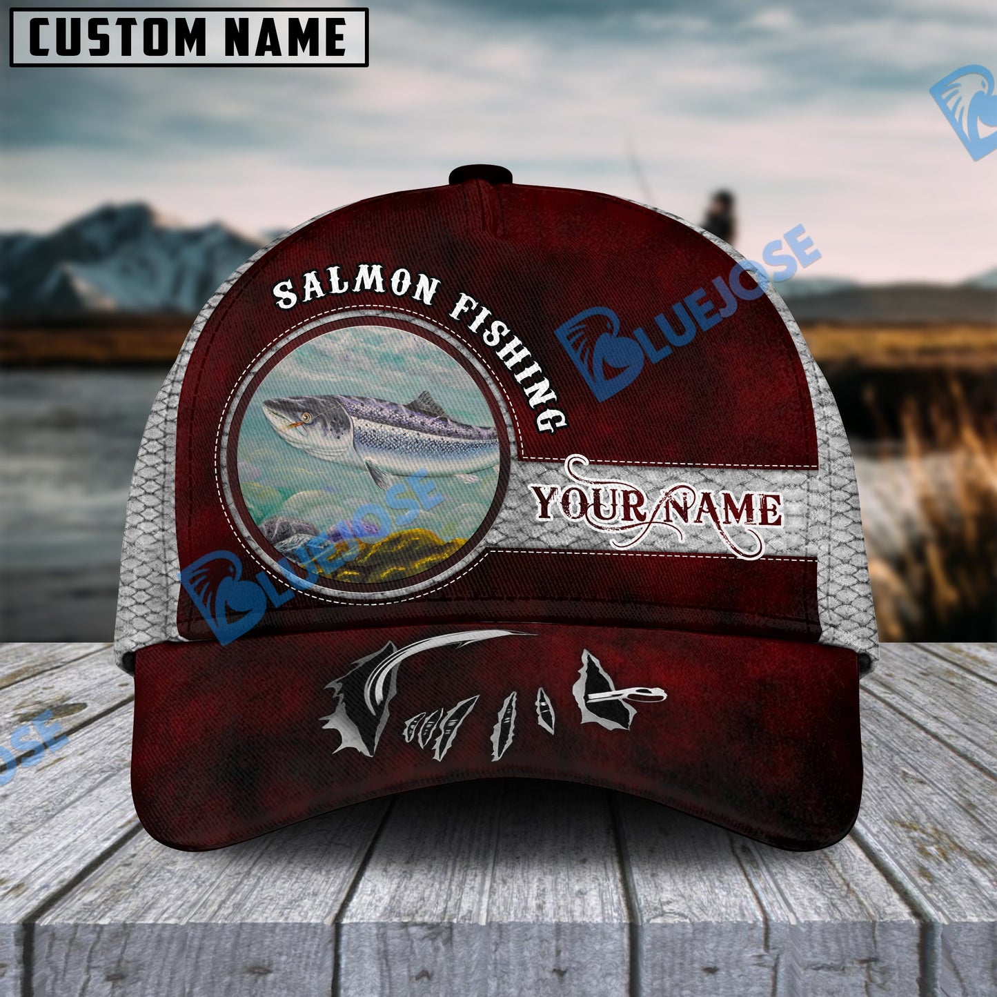 Frenzidea Happy Fishing Salmon Fish Personalized Cap