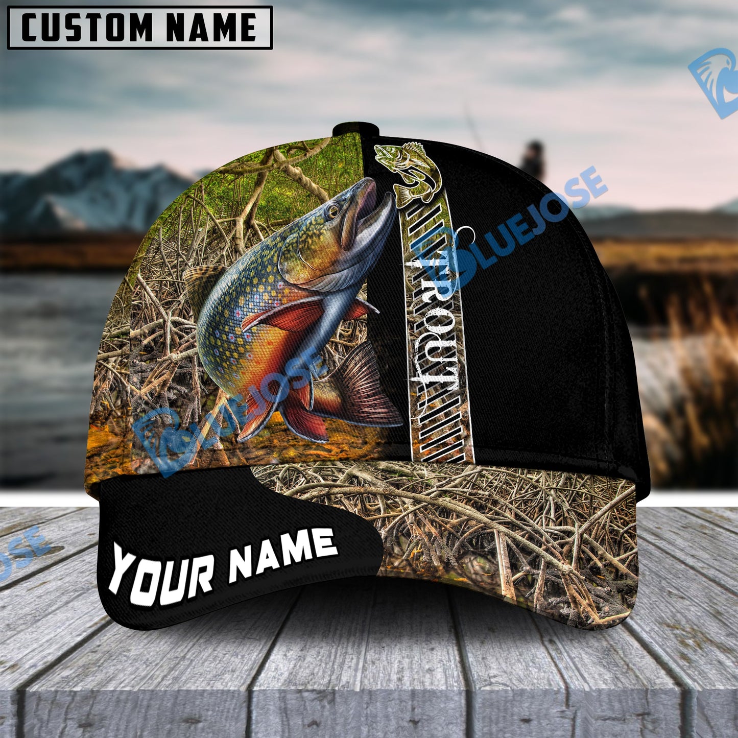 Frenzidea Personalized Trout Fishing Jungle Camo Classic Cap