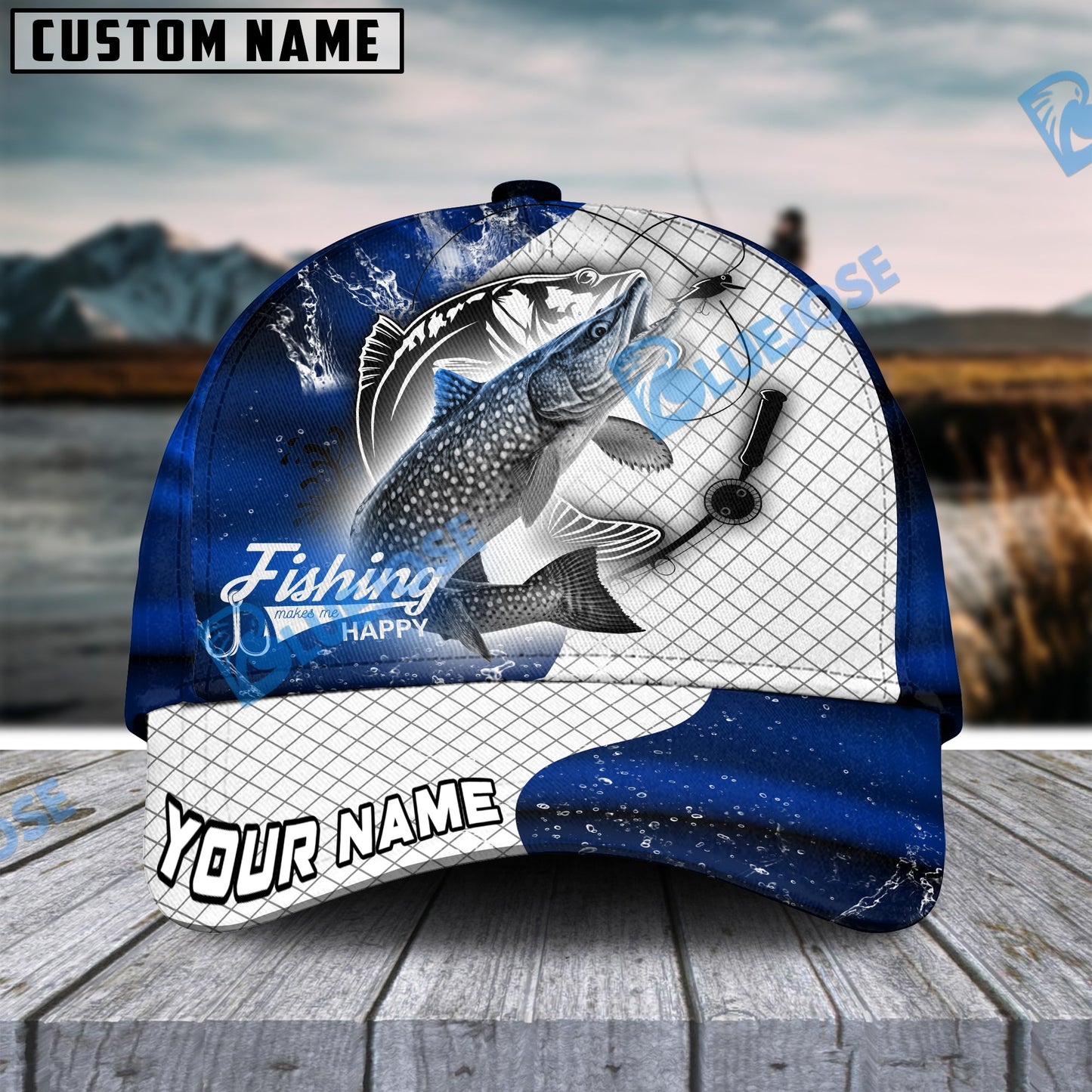 Frenzidea Personalized Pike Fishing Dark Blue Skin Sport Classic Cap