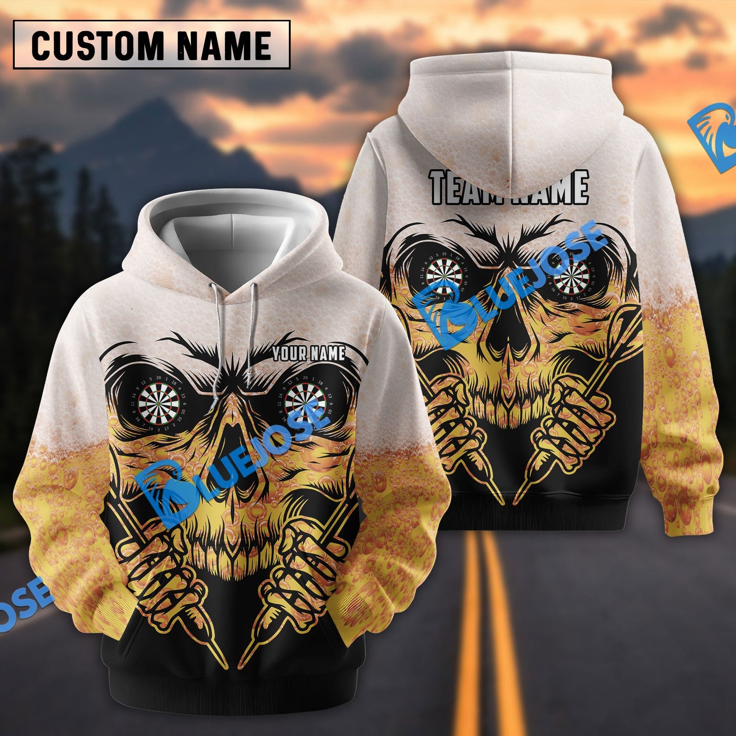 Frenzidea Skull Dartboards Customized Name, Team Name 3D Unisex Shirt