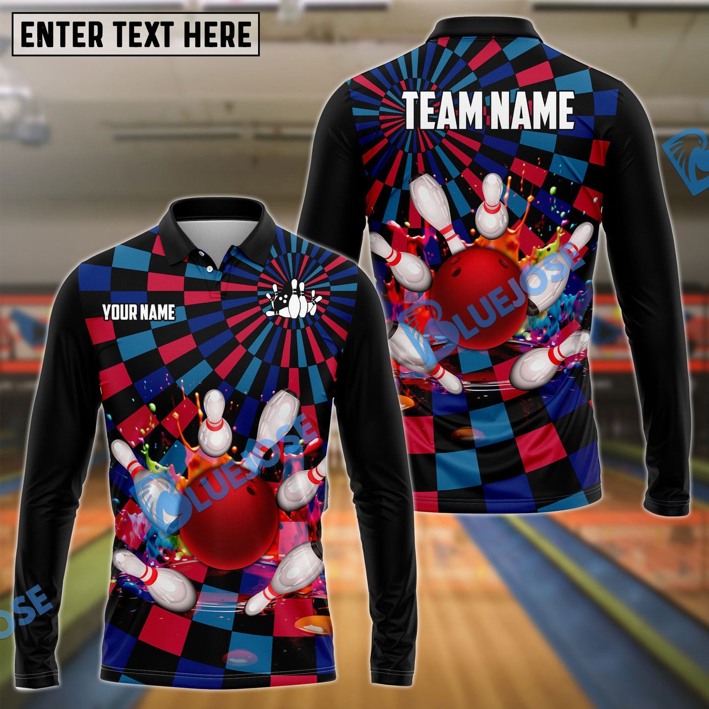 Frenzideas Bowling Neon Lights Customized Name, Team Name 3D Shirt