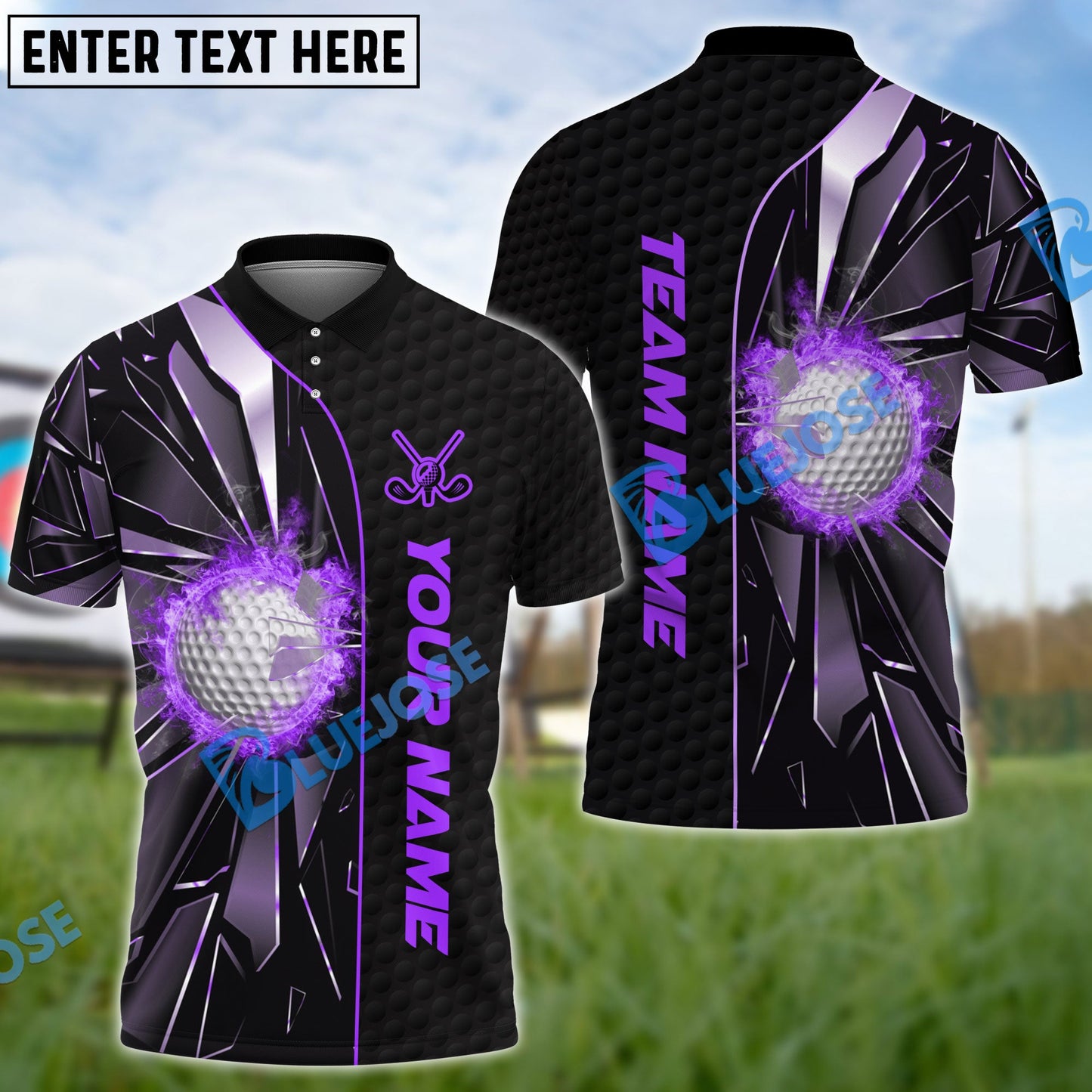 Frenzidea Golf Broken Glass Customized Name, Team Name 3D Shirts (4 Colors)