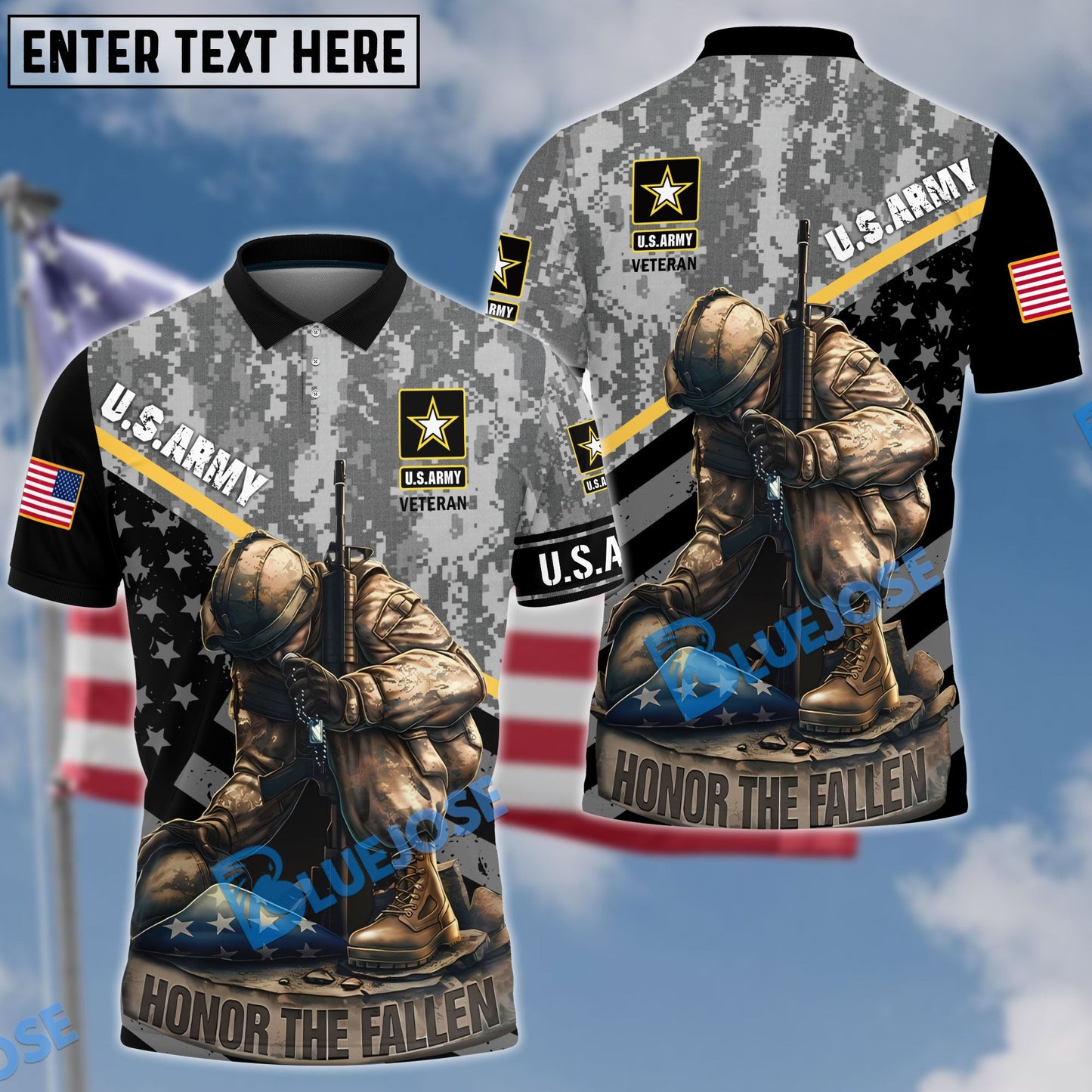 Frenzidea Honor The Fallen Veteran Polo Shirt
