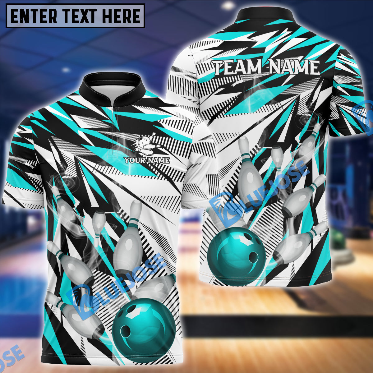 Frenzideas Bowling And Pins Diamonds Dart Personalized Name, Team Name Unisex Shirt
