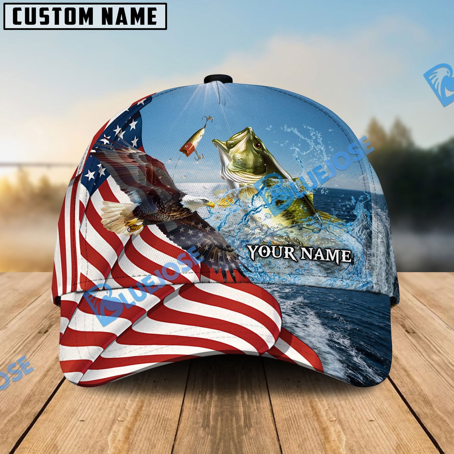 Frenzidea Eagle Flag Bass Fishing Classic Cap