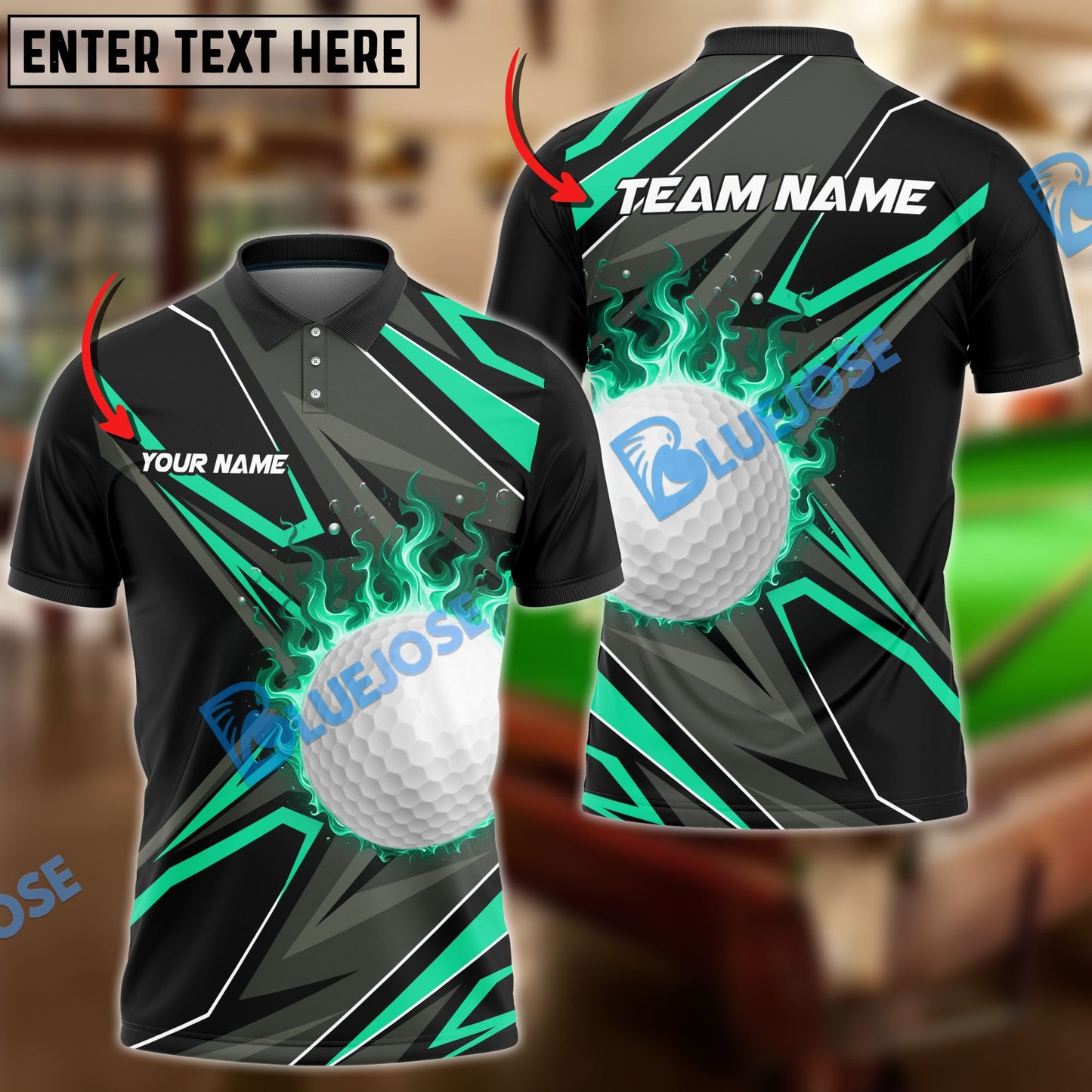 Frenzidea Shockwave Golf Customized Name, Team Name 3D Shirts ( 4 Colors )