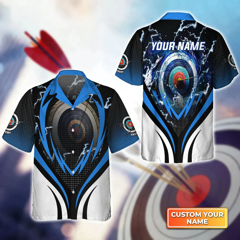 Frenzidea Personalized Name Archery Target Board Whirlpool 3D Hawaiian Shirt