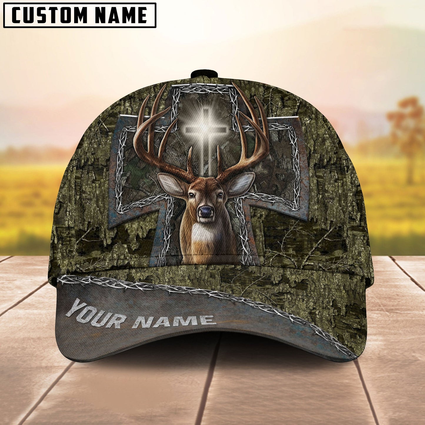 Frenzidea Cross Hunting Deer Multicolor Personalized Cap