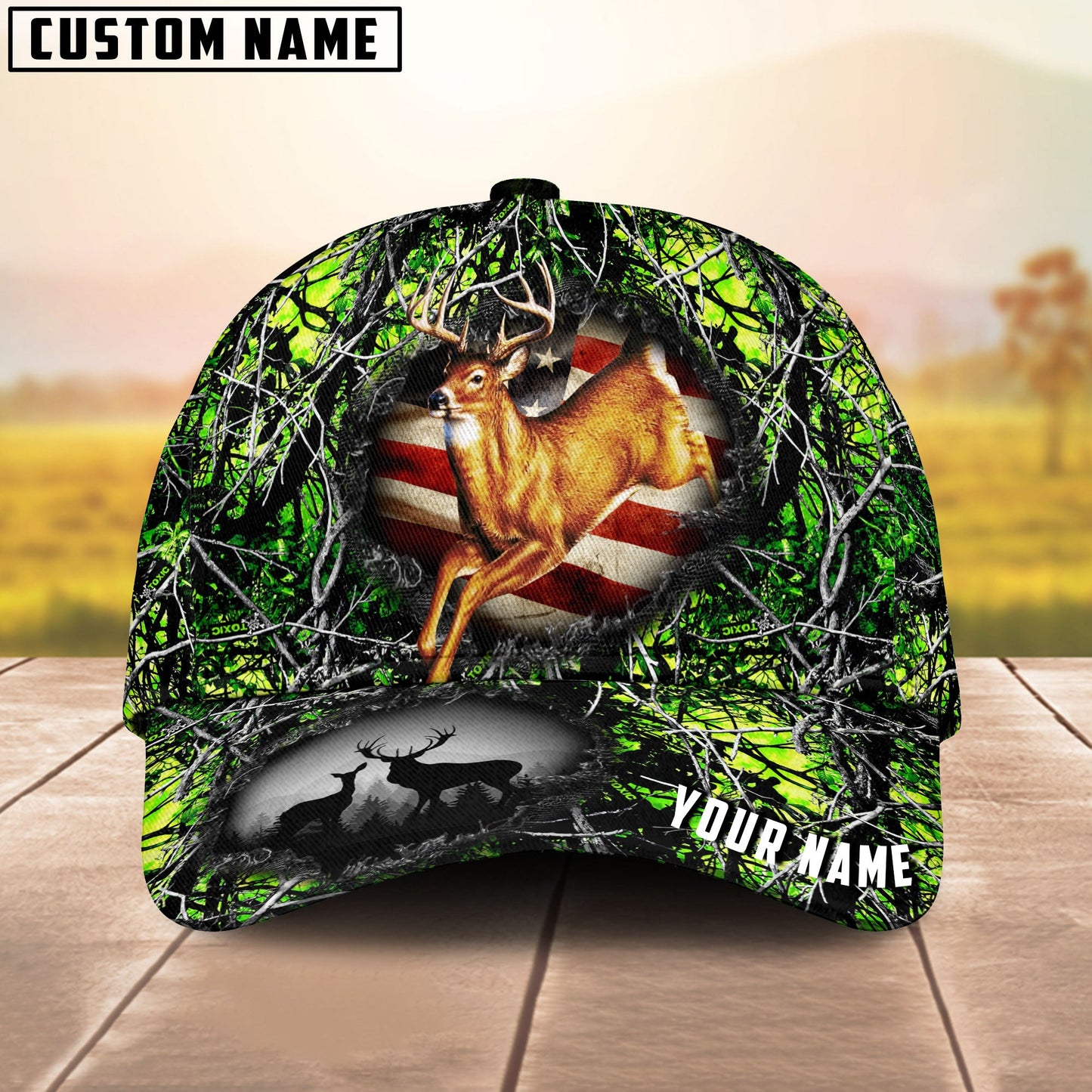 Frenzidea Epic Deer Hunting Art Personalized Cap