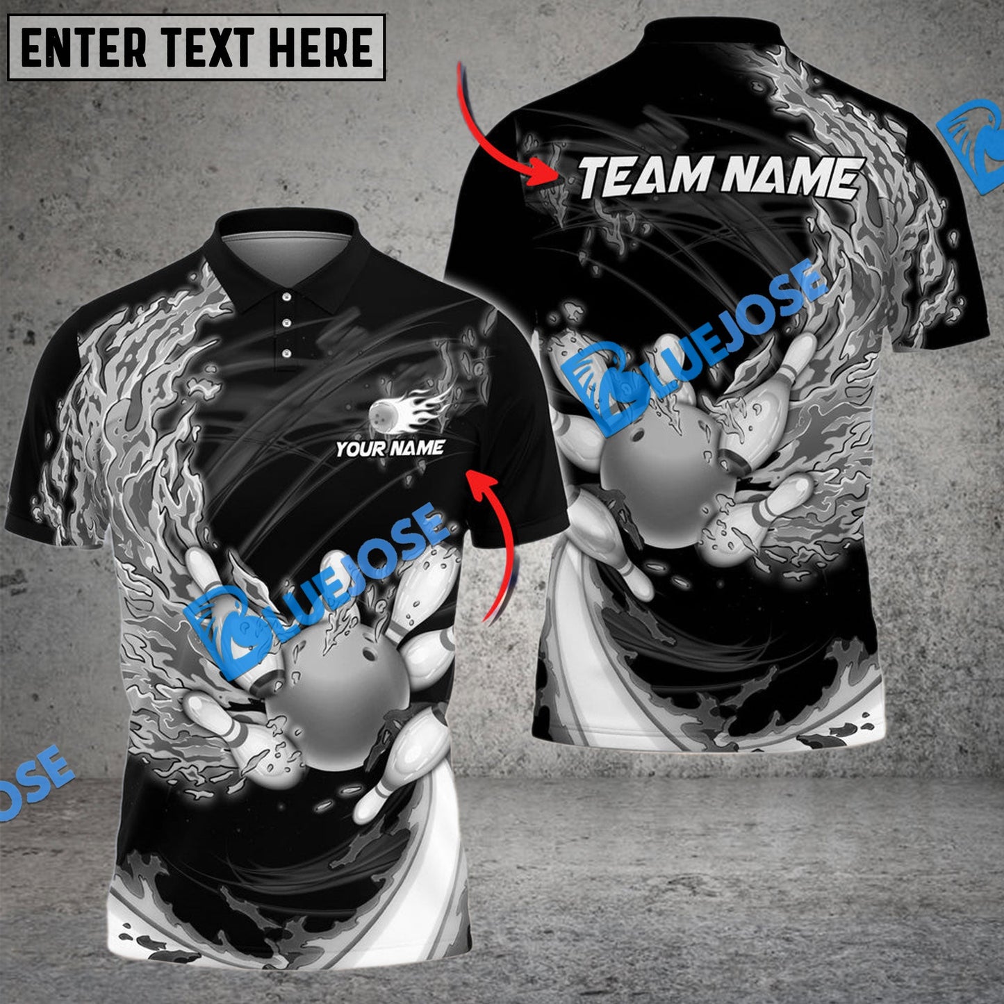 Frenzidea Bowling And Pins Breath Of Fire 2.0 Customized Name 3D Shirt ( 3 Colors)