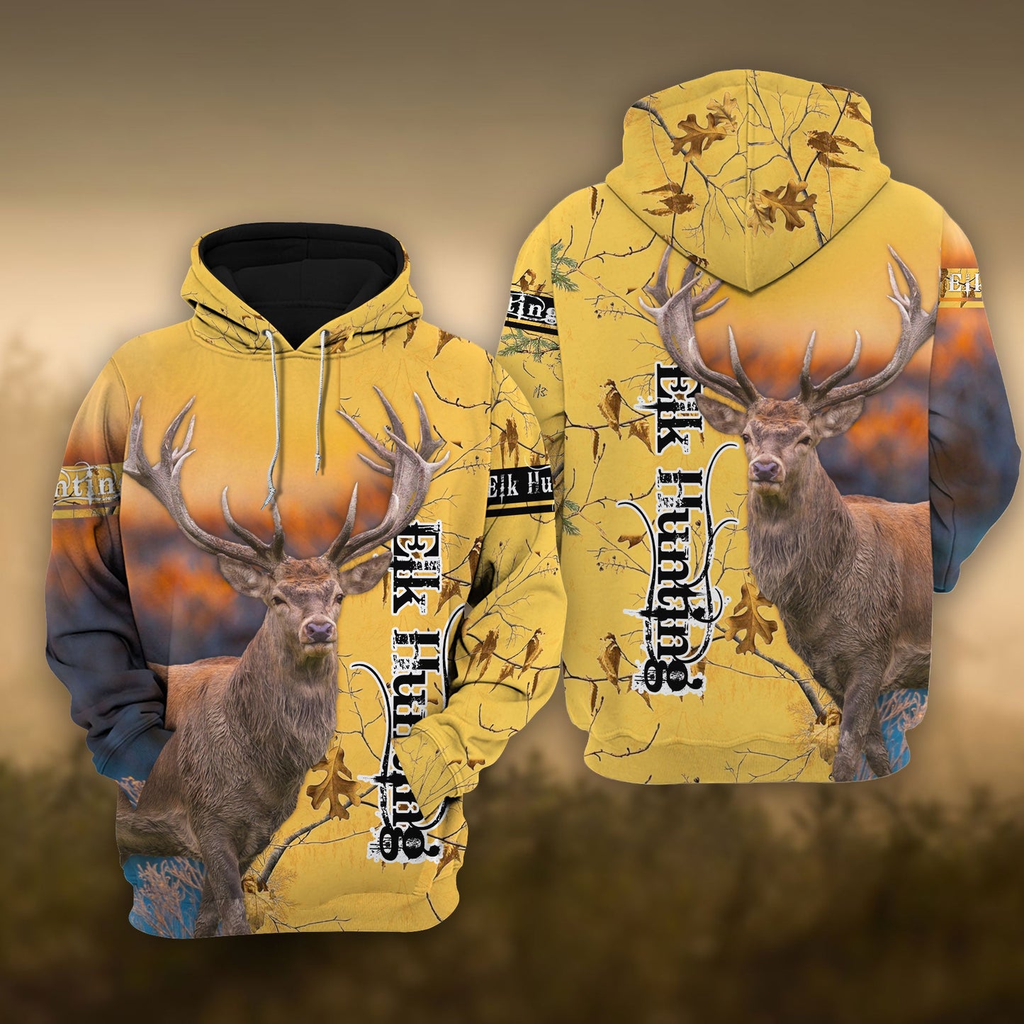 Frenzidea Elk Hunting Yellow 3D Shirts