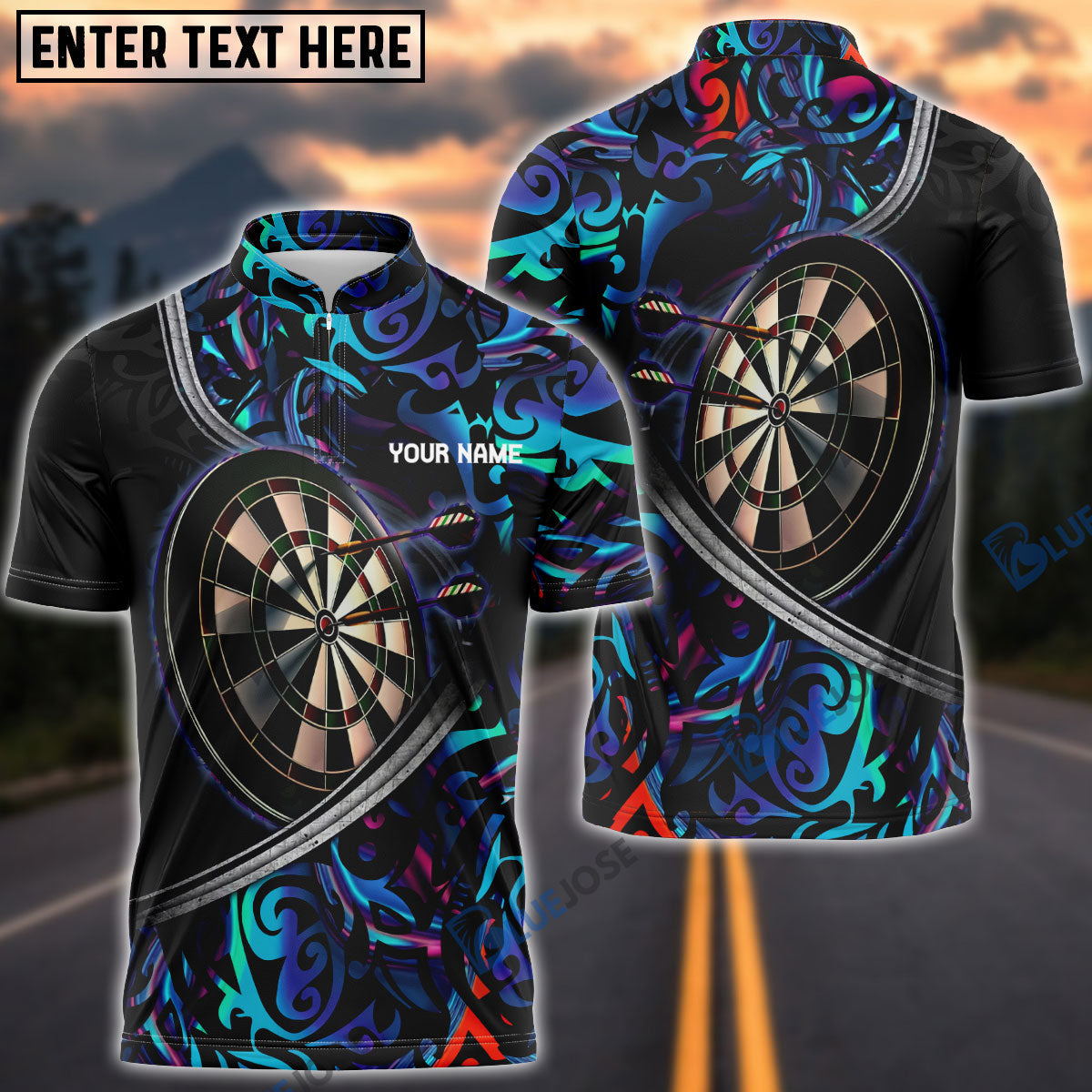 Frenzidea Tattoo Color Darts Personalized Name, Team Name 3D Shirt
