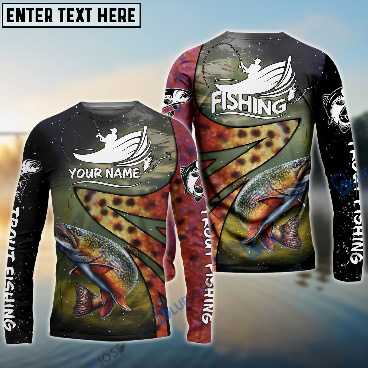 Frenzidea Fishing Trout Skin Customize Name 3D Shirts