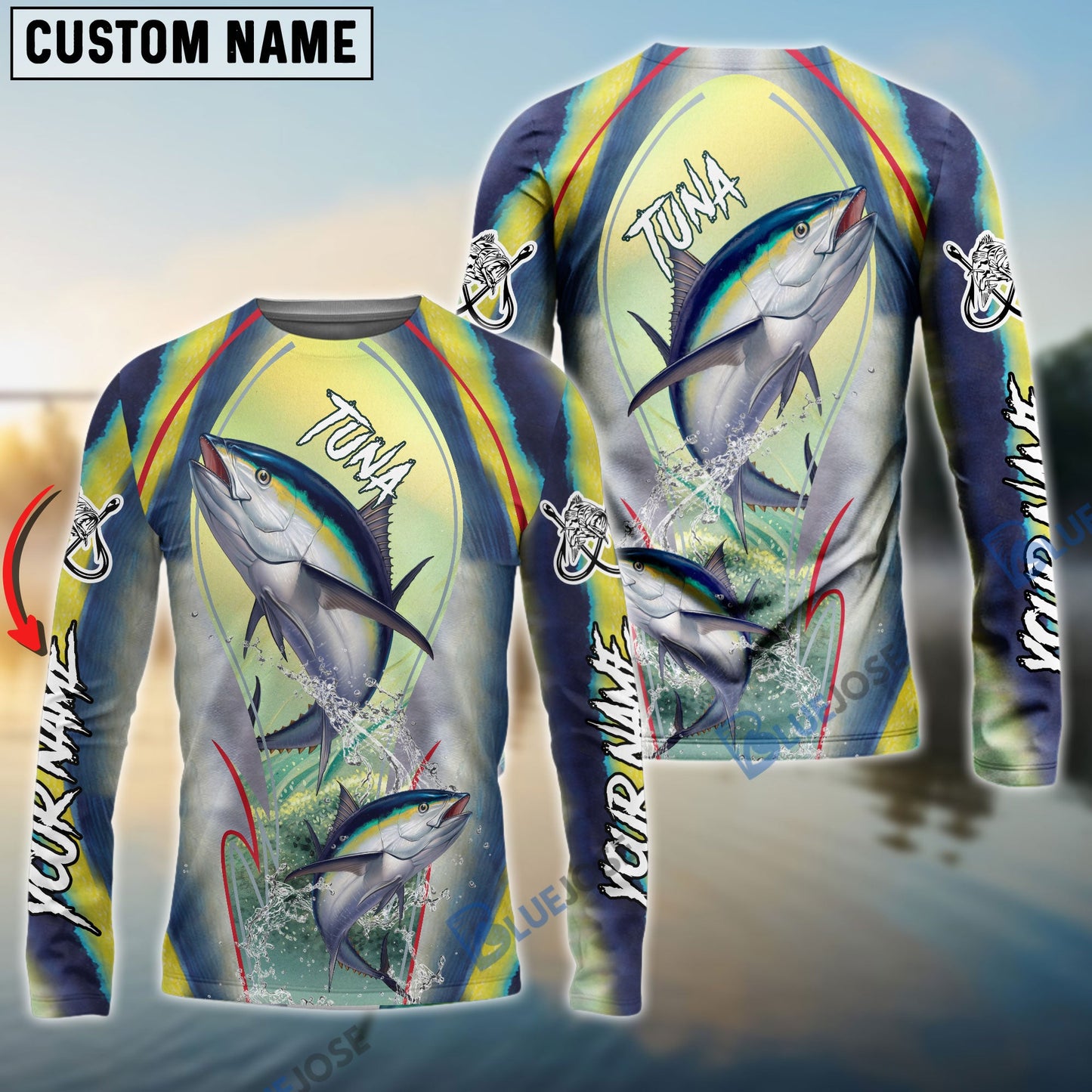 Frenzidea Fishing Tuna Customize Name 3D Shirts