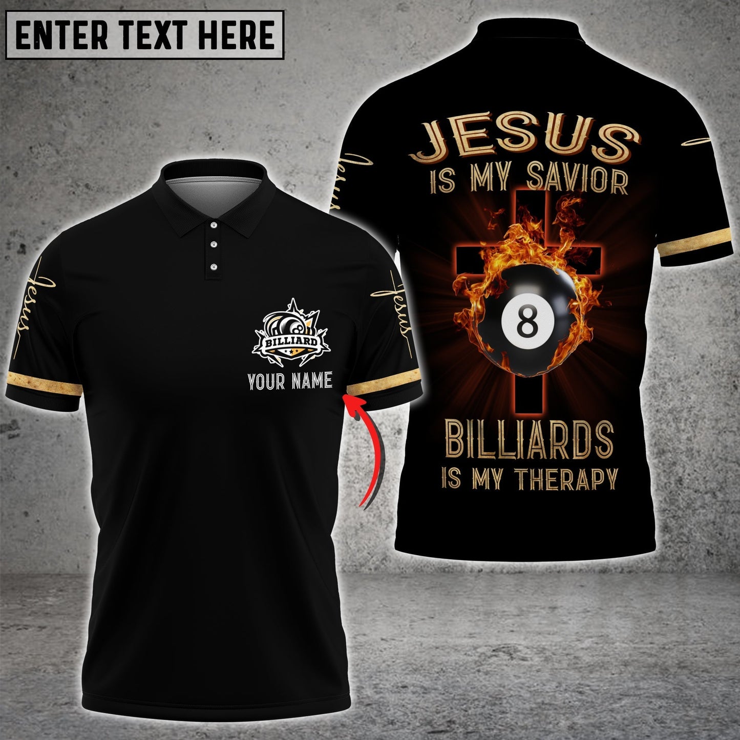 Frenzidea Billiard Jesus Billiards Ball 8 Personalized Unisex Shirt