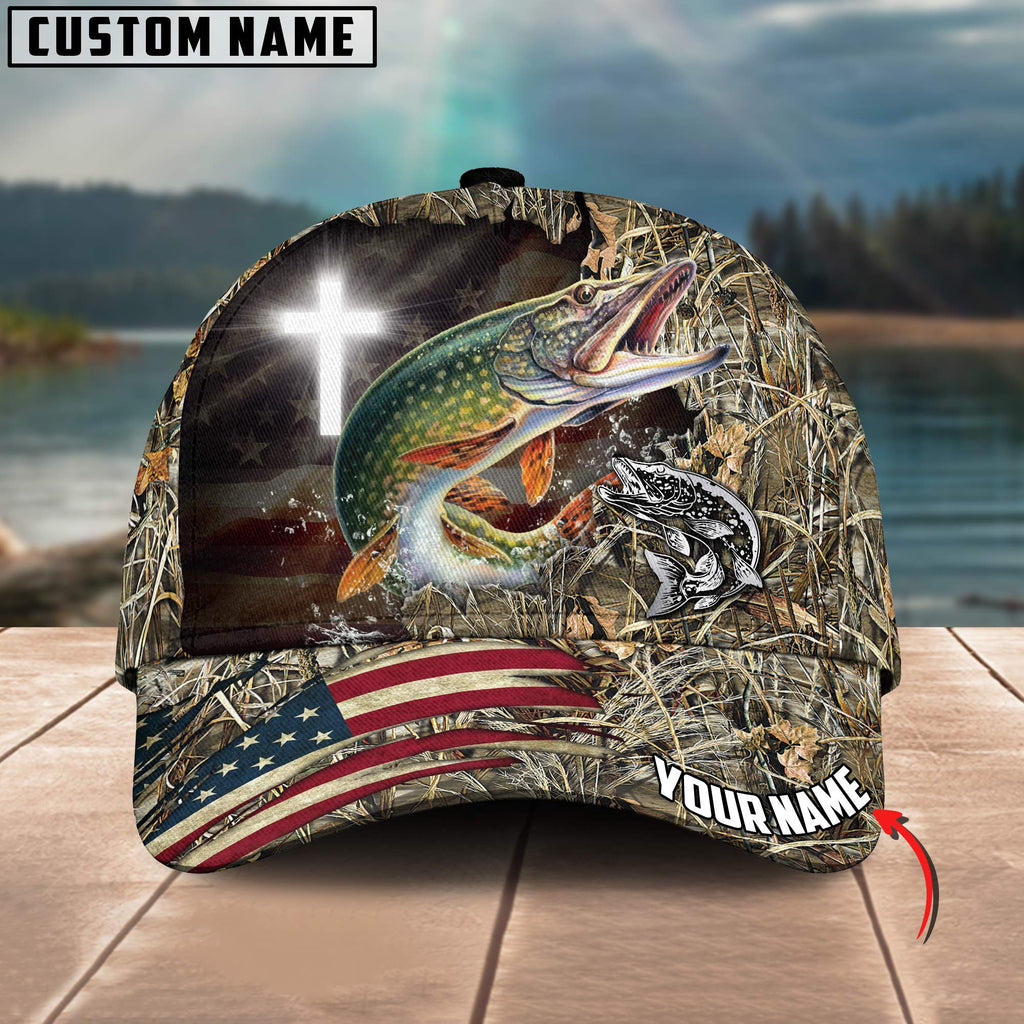 Frenzidea Personalized Premium Loralle Pike Fishing Under God 3D Cap