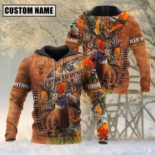 frenzidea Personalized Name Born To Hunt Deer Hunting 3D Shirt