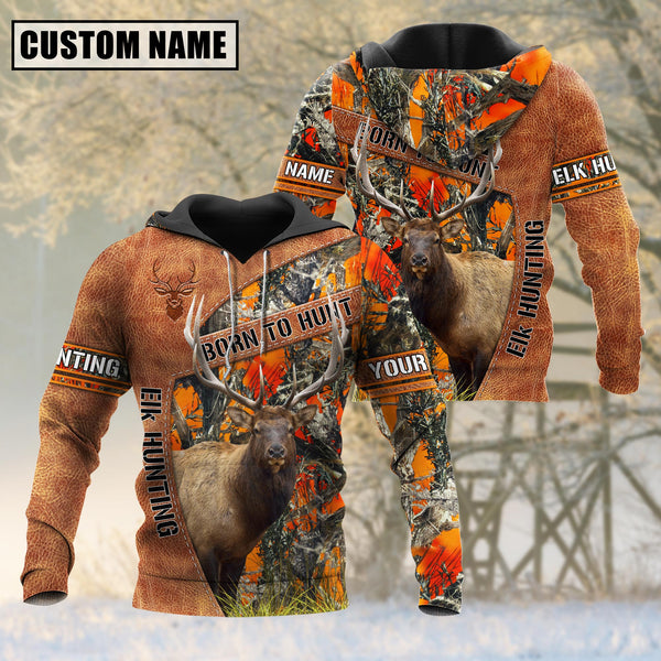frenzidea Personalized Name Born To Hunt Elk Hunting 3D Shirt